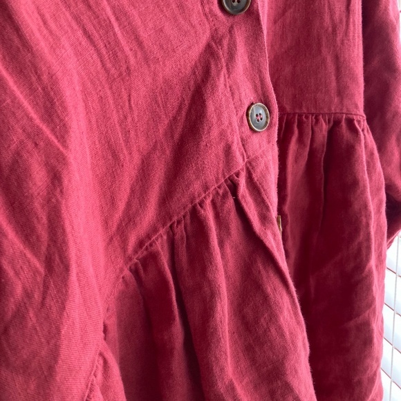 OffOn Red Raspberry Linen Dress - Picture 5 of 5